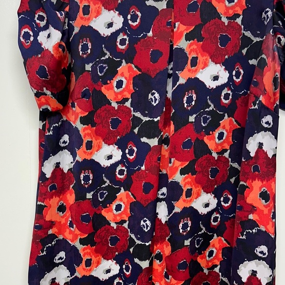 Marks & Spencer Vibrant Red and Navy Floral Dress - Picture 8 of 12